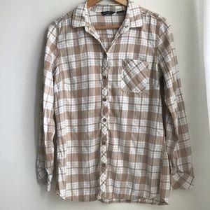 Eddie Bauer Soft Flannel Button-Up Top M